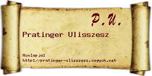 Pratinger Ulisszesz névjegykártya